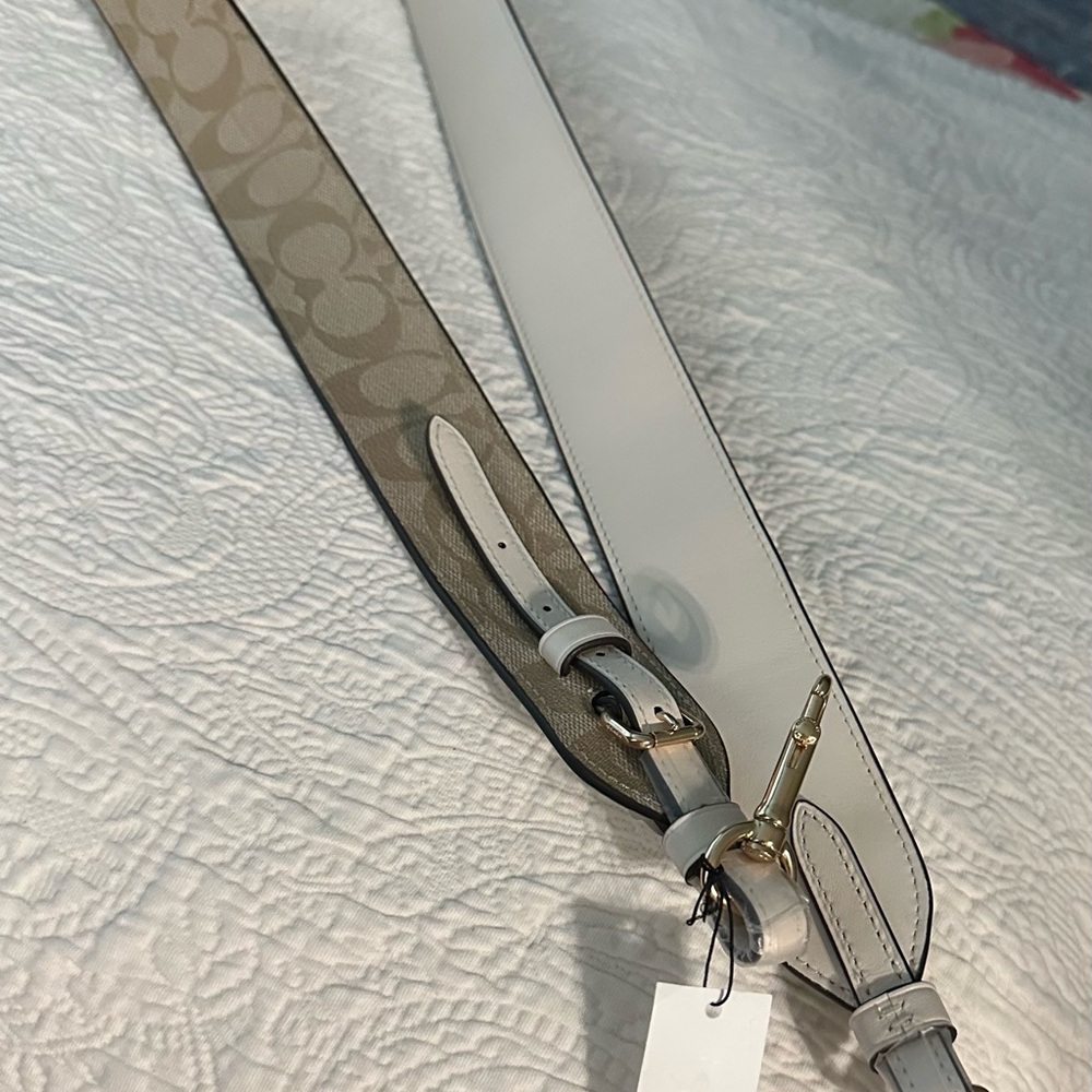 Coach White and Tan Shoulder Strap